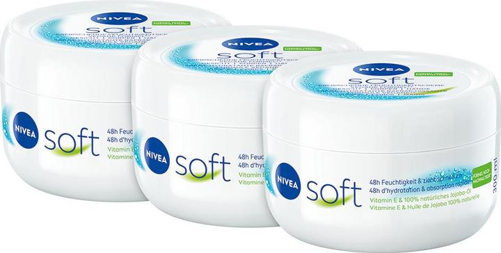 Actual product image NIVEA Body Cream Soft Multipack 3 x 300 ml (Body cream, 900 ml)