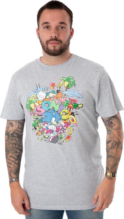 Actual product image Sonic The Hedgehog Mens Psychedelic T-Shirt (M)