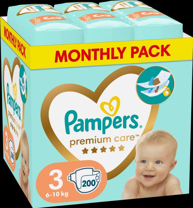 Produktbild Pampers Premium Care (Gr. 3, Monatsbox, 200 Stück)