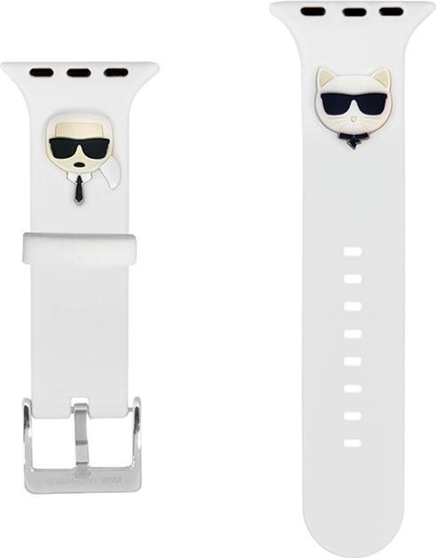 Immagine prodotto Karl Lagerfeld Cinturino KLAWMSLCKW Apple Watch 38/40/41mm bianco/bianco Silicone Karl & Choupet (38 mm, 40 mm, 41 mm, Silicone)