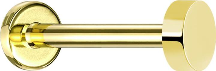 Produktbild Star Piercing Micro Labret Innengewinde vergoldet mit flachem Zylinder (ohne Messing, Titan G23)