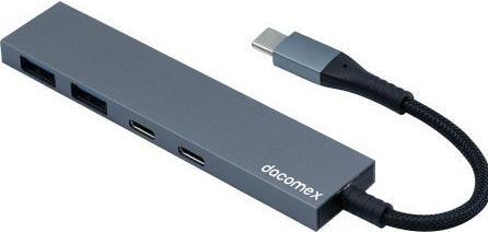 Actual product image Dacomex Hub USB HB604 Type-C to 2 x Type-A and 2 x Type-C (USB-C, 4 Ports)