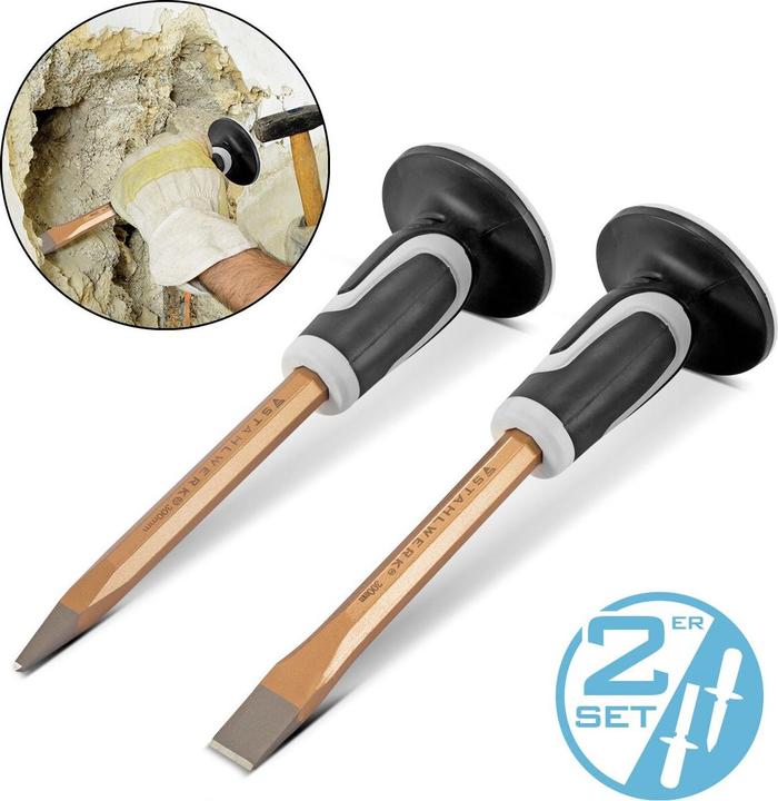 Actual product image Stahlwerk Flat chisel / pointed chisel set of 2 gold 300 mm hand chisel