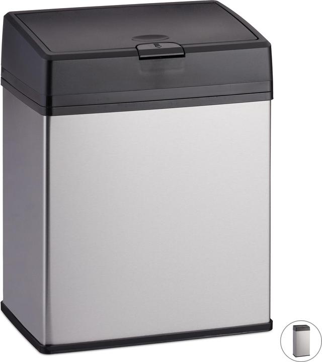 Relaxdays Bathroom Bin, Push Function (3 l)