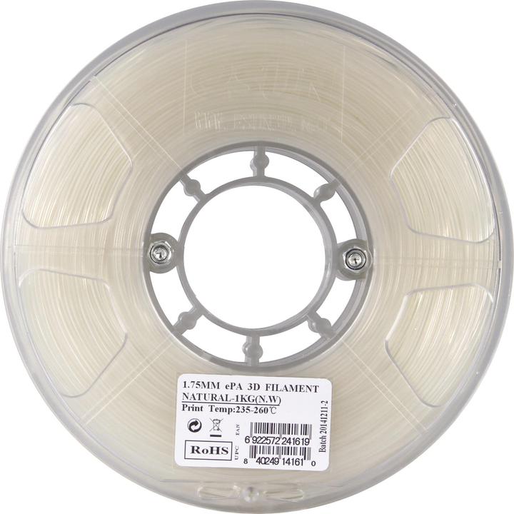 Immagine prodotto eSUN Filamento naturale di nylon ePA 1,75mm 1Kg (Nylon, 1.75 mm, 1000 g, Trasparente)