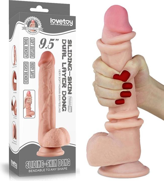 Actual product image Lovetoy Sliding Skin Dildo