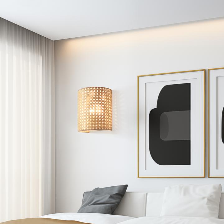 Actual product image Lux.Pro Wall light Ascot set of 3 rattan look (E27)