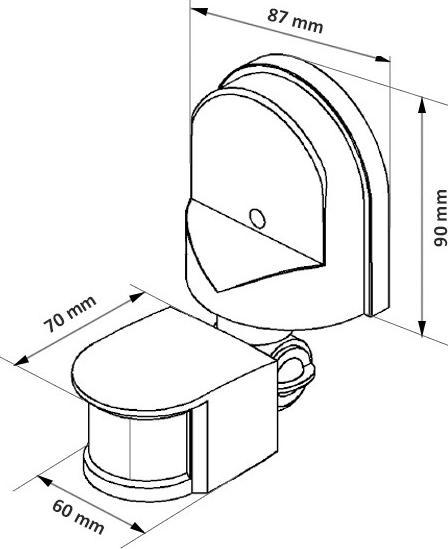 Actual product image Maclean Ścienny czujnik ruchu i zmierzchu 180° max. 1200W czarny MCE25 B (12 m)