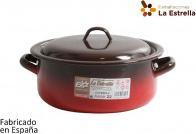 Esmaltaciones La Estrella emaillierte Pfanne mit Deckel 22cm 34l Feuer (Pfannenset + Topfset)