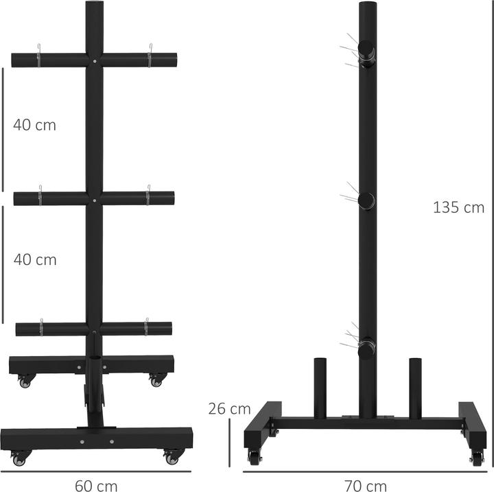 Actual product image SportNow Weight plate rack with rollers