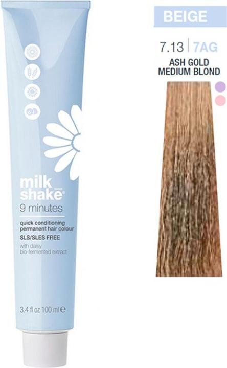 Produktbild Milk_Shake Vopsea permanenta rapida 9 Minutes 7.13, Blond Auriu Cenusiu, 100ml (7.13 Golden Ash Blonde)