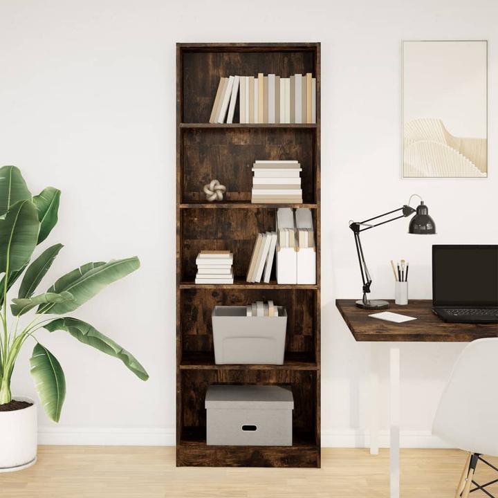 Immagine prodotto VidaXL Bücherregal Regal Standregal Büroregal Aufbewahrungsregal Räuchereiche (80 x 24 x 176 cm)