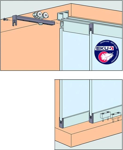 Produktbild HAWA Schiebetürbeschläge -Clipo 36 GPPK, Inslide / Festglas