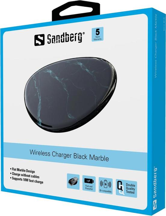 Actual product image Sandberg Wireless Charger Black Marble (10 W)