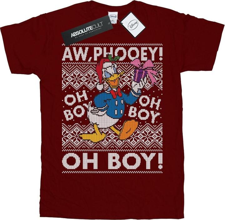 Actual product image Disney Boys Donald Duck Christmas Fair Isle T-Shirt (128)
