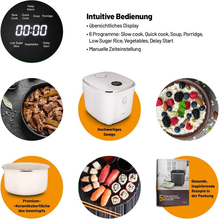 Actual product image Lauben Low Sugar Rice Cooker 3000WT (EU plug)