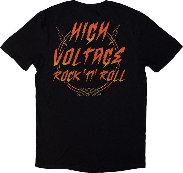 Actual product image AC/DC Unisex Adult High Voltage Rock N Roll Back Print T-Shirt (XL)