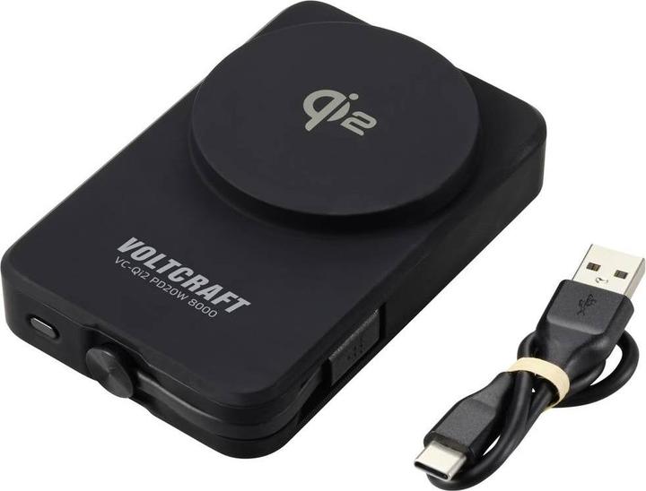 Image du produit Voltcraft VC-Qi2 PD20W 8000 Powerbank 8000 mAh Fast Charge LiPo Noir Statusa (8000 mAh)