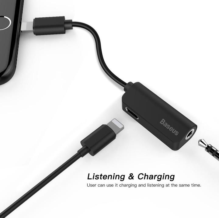 Immagine prodotto Baseus L32 IP maschio a 3.5mm+IP femmina adattatore nero (Jack da 3.5mm, Lightning)