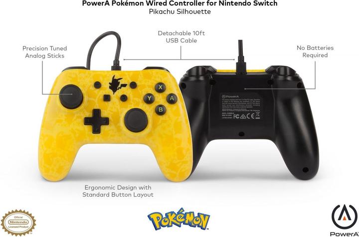 Actual product image PowerA Enhanced Wired Controller Pikachu (Switch)