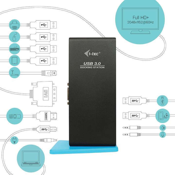 Image du produit i-tec Station d'accueil USB 3.0 double Full HD (USB-B, 2 Ports)