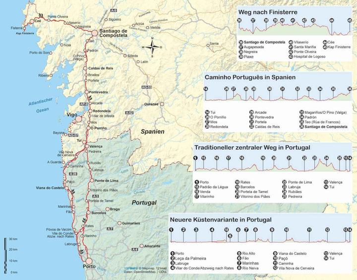 Immagine prodotto Portugal Spanien: Jakobsweg Caminho Português 100000 (Tedesco, Raimund Joos, 2024)