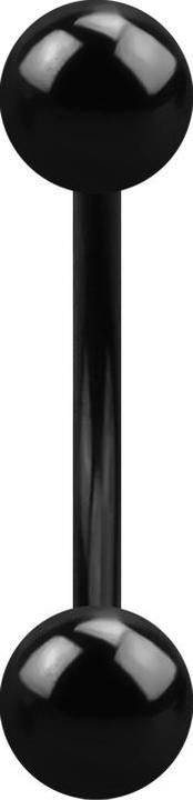 Actual product image Star Piercing Micro Banana black with two balls (Surgical steel 316L)