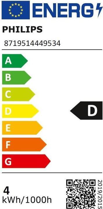 Energie-Label Philips Professional LED-Tropfenlampe E27 927, DimTo MASLEDLust #44953400 (E27, 3.40 W, 470 lm, 1 x, D)