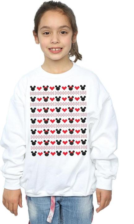Actual product image Disney Girls Mickey And Minnie Christmas Hearts Sweatshirt (152, 158)