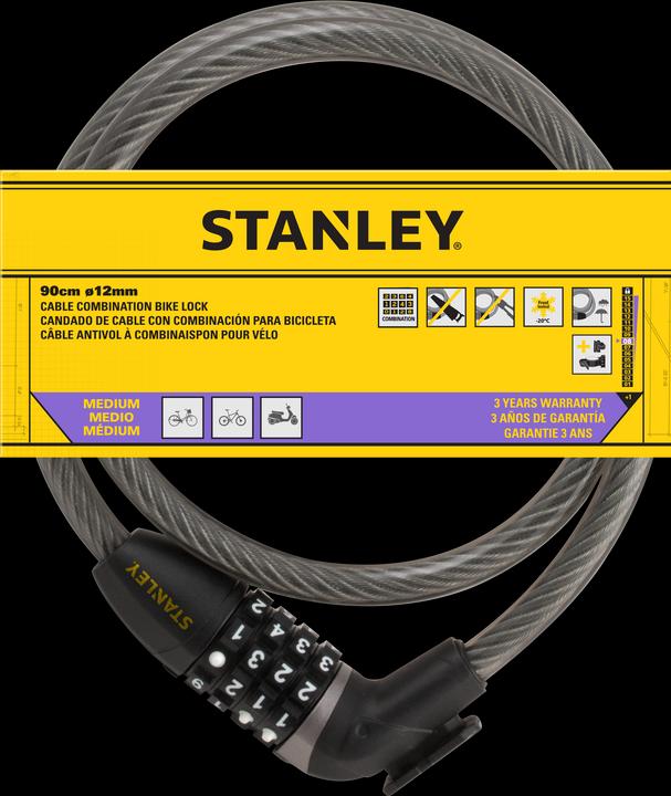 Produktbild Stanley Kabelschloss 12mm x 900mm, 4-stellig (90 cm)