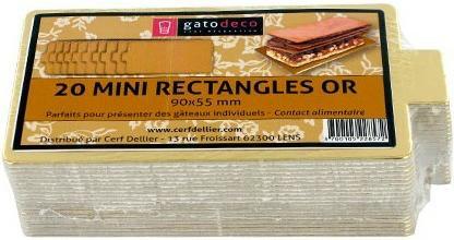 Image du produit Patisdécor Support à pâtisserie - Mini rectangle doré (20pcs) (20 x)