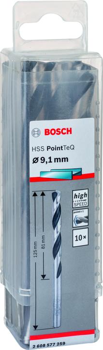 Image du produit Bosch Professional Zubehör Forets hélicoïdaux à métaux HSS PointTeQ, DIN 338, 9,1 mm, paquet de 10 (9,1 mm)