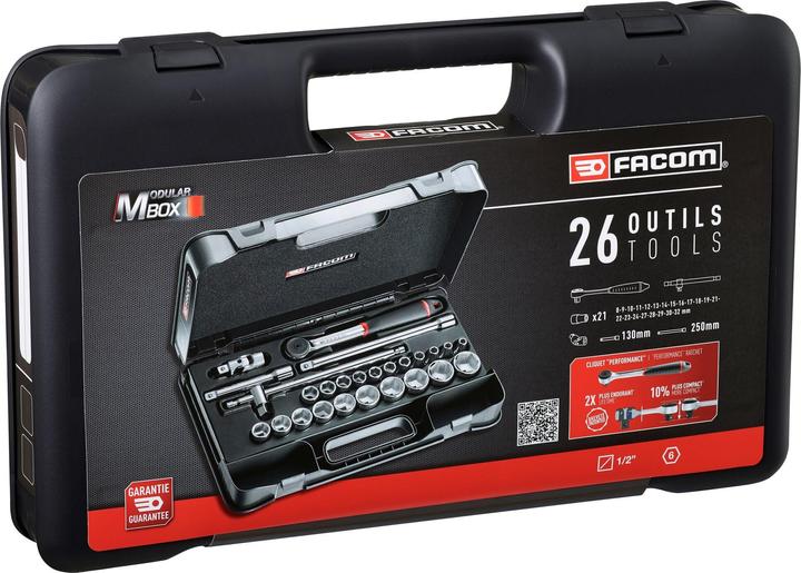 Actual product image Facom Socket wrench set 1/2" / 25 parts / S.161-4P6 (1/2")