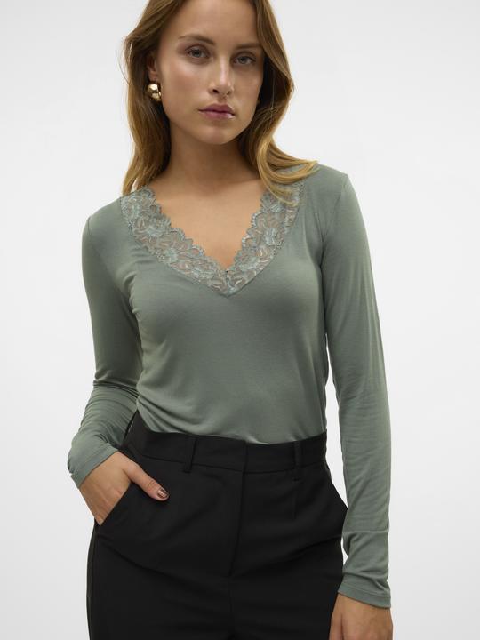 Produktbild Vero Moda Vmrosa Ls V-Neck Lace Top Ga Jrs Noos (S)