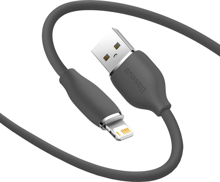 Image du produit Baseus Jelly Liquid Silica Gel Fast Charging Data Cable USB to iP 2.4A 1.2m Black (1.20 m, USB 2.0)