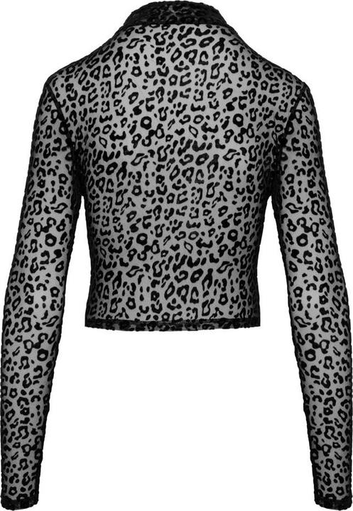 Actual product image Noir Handmade Leopard flock top (L)