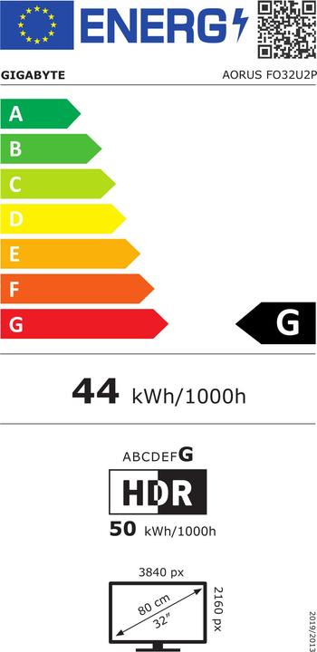 Energie-Label Gigabyte Aorus FO32U2P (3840 x 2160 Pixel, 31.50")