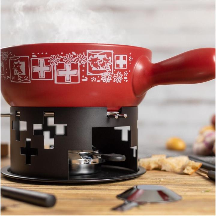 Image du produit Kuhn Rikon Set à fondue au fromage rouge suisse - Ø 23cm (Fondue au fromage)