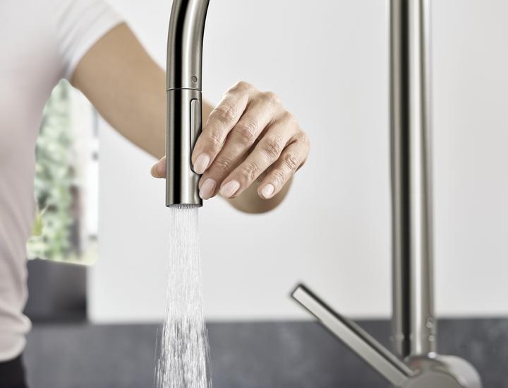 Produktbild hansgrohe HG Einhebel-Spültischmischer 210 TALIS M Ausziehbrause edelstahl finish