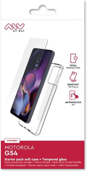 Immagine prodotto My Way Starter Pack Coque Souple Verre Trempe Motorola G54 (Motorola Moto G54)