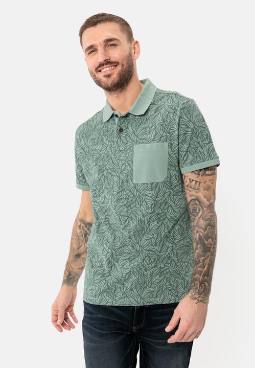 Produktbild Camel Active Piqué Poloshirt aus reiner Baumwolle mit floralem Allover-Print (XL)