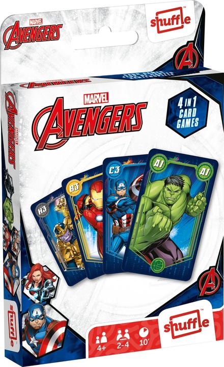 Cartamundi Shuffle - Jeu de Cartes Avengers - 4 en 1 (German)