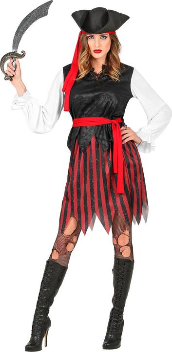Actual product image Widmann Piratin der Karibik Bluse mit Weste, Rock, Gürtel, Stirnband, Hut (L)