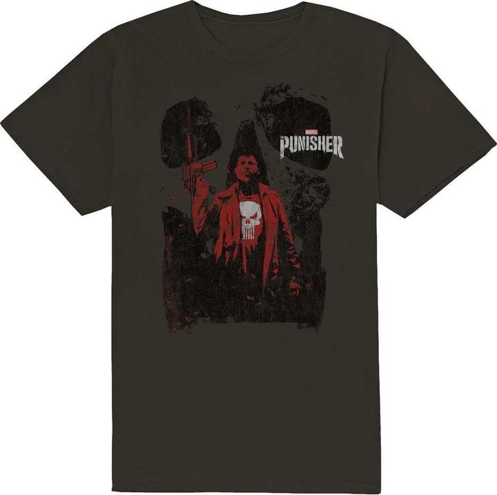 The Punisher Unisex Adult Outline Cotton T-Shirt