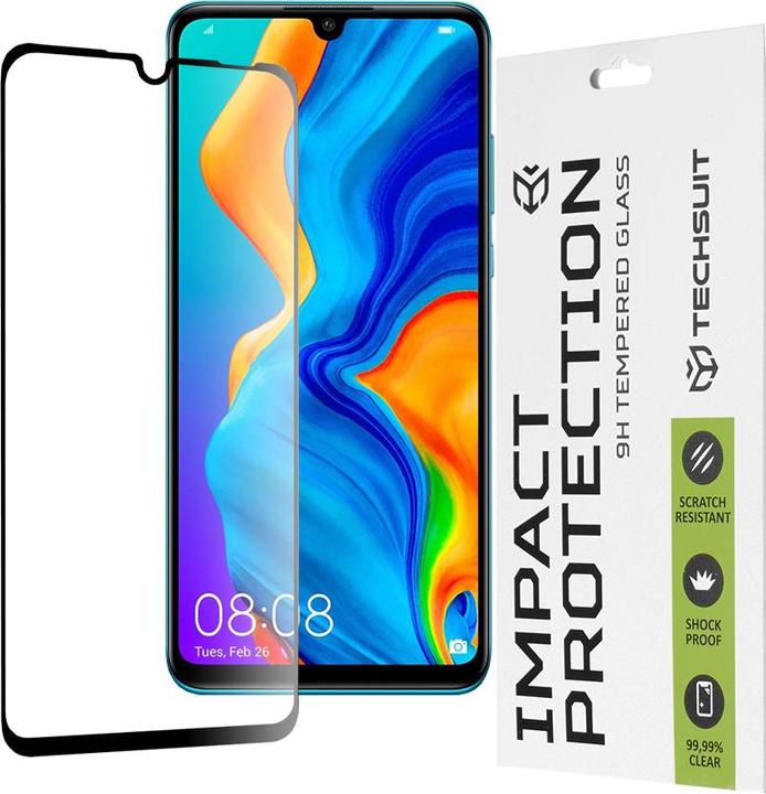Actual product image Techsuit - 111D Full Cover / Full Glue Glass - Huawei P30 Lite / P30 Lite New Edition - Black (1 Piece, Huawei P30 Lite, Huawei P30 Lite New Edition)