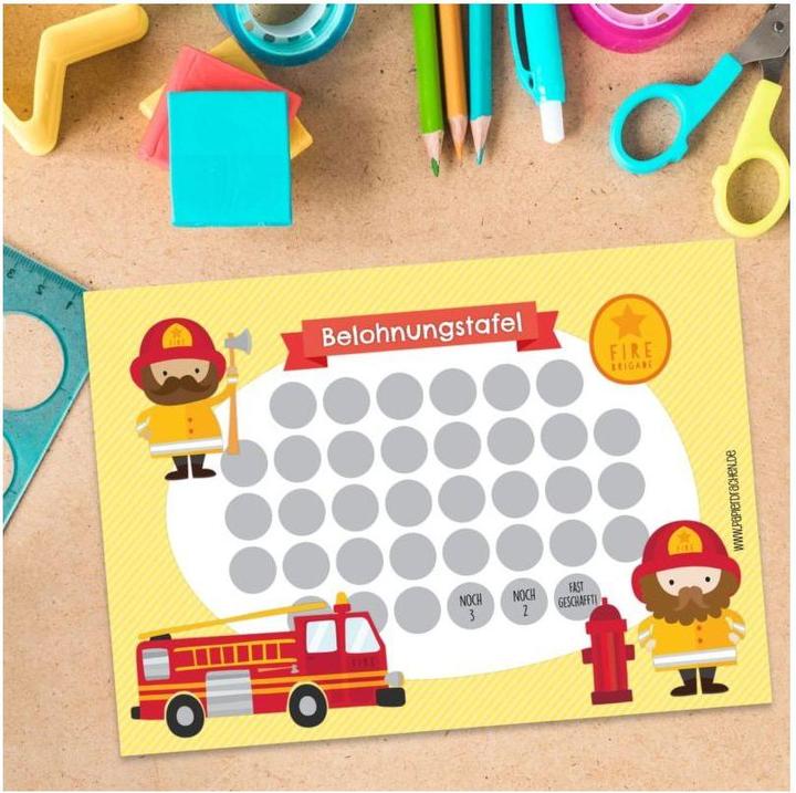 Actual product image Papierdrachen Reward board set 6 - Fireman