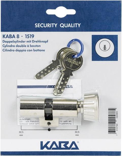 Actual product image Dormakaba Knob double cylinder Kaba 8 1519 32.5/32.5 mm SB (Rotary knob cylinder)