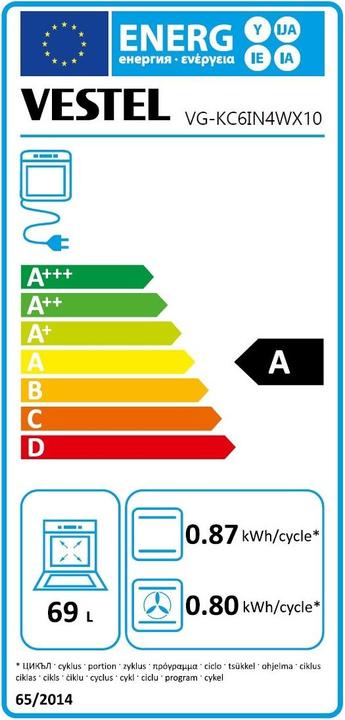 Label énergétique Vestel VG-KC6IN4WX10