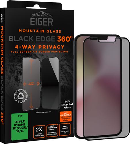 Actual product image Eiger Mountain Glass Black Edge (1 Piece, Apple iPhone 16e)