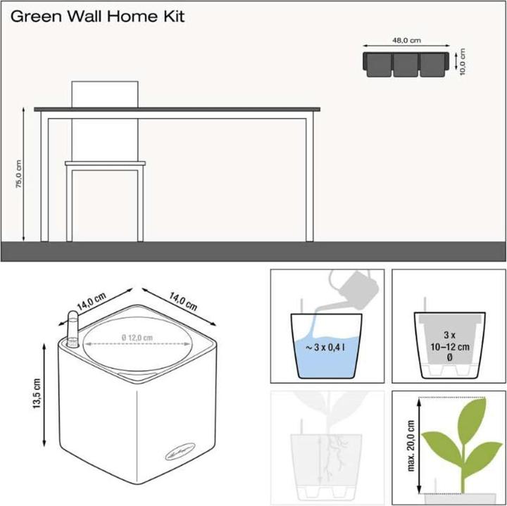 Image du produit Lechuza Green Wall Home Kit (15 cm)